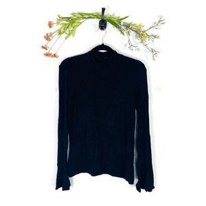 5 for $30 Badgley Mischka Turtleneck Bell Sleeve Sweater Women's Size Small Gray